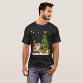 Santa Wren Bird Xmas Tree Lighting Wren Christmas T-shirt (Voorkant volledig)