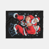 Santa Wrestling Lover Funny Wrestler Xmas Christma Fleece Deken (Voorkant (Horizontaal))