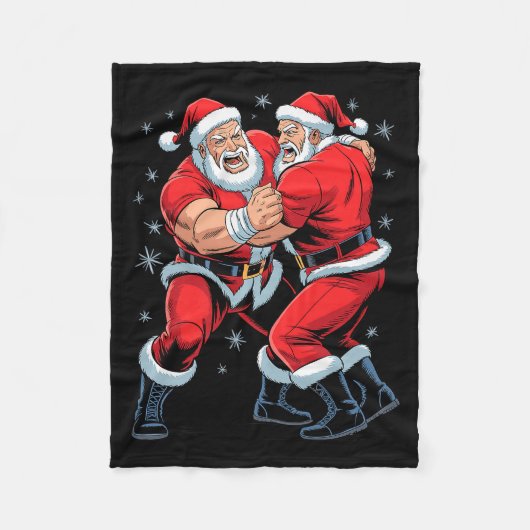 Santa Wrestling Lover Funny Wrestler Xmas Christma Fleece Deken (Voorkant)