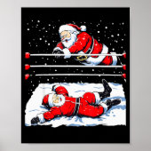 Santa Wrestling Lover Wrestler Christmas Xmas Paja Poster (Voorkant)