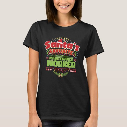 Santa Xmas Christmas For Maintenance worker T-shirt (Voorkant)