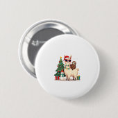 Santa Xmas Funny Llama Sloth Christmas (2) Ronde Button 5,7 Cm (Voorkant /achterkant)