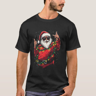 Santa Xmas Lights Girls Boys Kinder Familie Kerst T-shirt