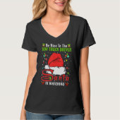 Santa Xmas Pajamas Be Nice To The Tow Truck Driver T-shirt (Voorkant)