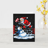 Santa Xmas Snow Lights Wrestling Funny Wrestling C Kaart (Gele Bloem)