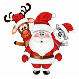 Santa y amigos staand fotobeeldje 