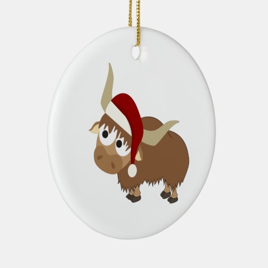 Santa Yak Keramisch Ornament (Rechts)