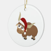 Santa Yak Keramisch Ornament (Links)