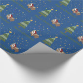 Santa Yak-kerstscène Cadeaupapier (Hoek)