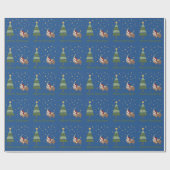 Santa Yak-kerstscène Cadeaupapier (Vlak)