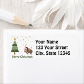 Santa Yak-kerstscène Etiket (Insitu)