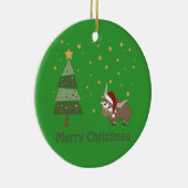 Santa Yak-kerstscène Keramisch Ornament (Rechts)