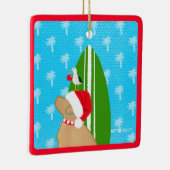 Santa Yellow Lab Surfboard Hond Kerstversiering Keramisch Ornament (Rechts)