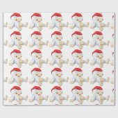 Santa Yeti Matte Wrapping Paper, 30 x 6 inch Cadeaupapier (Vlak)