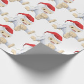Santa Yeti Matte Wrapping Paper, 30 x 6 inch Cadeaupapier (Hoek)
