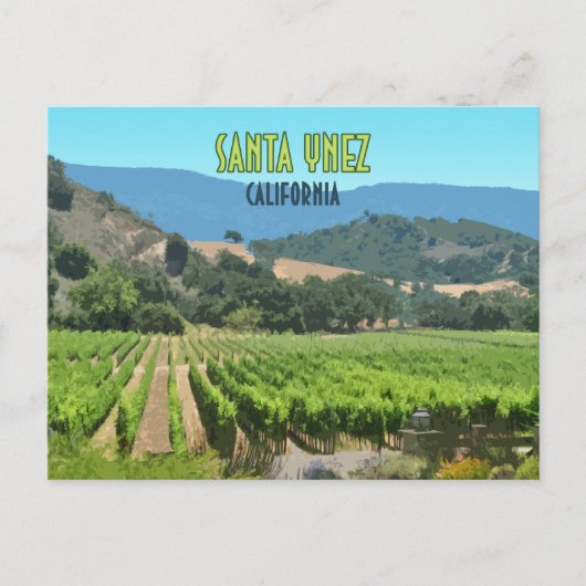 Santa Ynez California Vineyard Vintage Briefkaart (Voorkant)