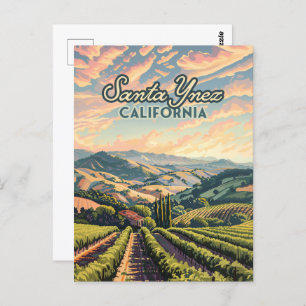 Santa Ynez California Vineyard Winery Retro Briefkaart