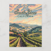 Santa Ynez California Vineyard Winery Retro Briefkaart (Voorkant)