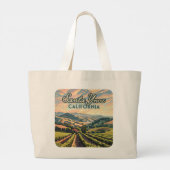 Santa Ynez California Vineyard Winery Retro Grote Tote Bag (Achterkant)