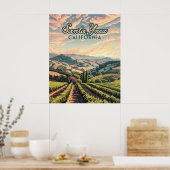 Santa Ynez California Vineyard Winery Retro Poster (Keuken)