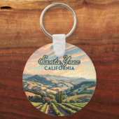 Santa Ynez California Vineyard Winery Retro Sleutelhanger (Achterkant)