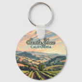 Santa Ynez California Vineyard Winery Retro Sleutelhanger (Achterkant)