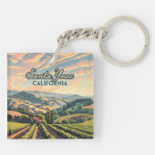 Santa Ynez California Vineyard Winery Retro Sleutelhanger (Achterkant)
