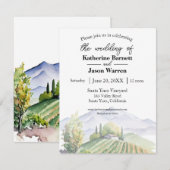 Santa Ynez Wijngaard Wijn Land Waterverf Kaart (Voorkant / Achterkant)