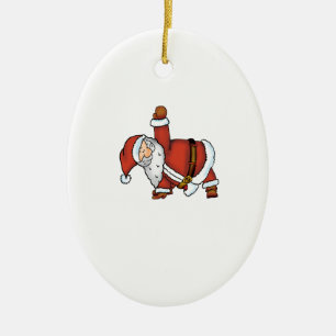 Santa Yoga - kerstontwerp met een Yoga Santa Keramisch Ornament