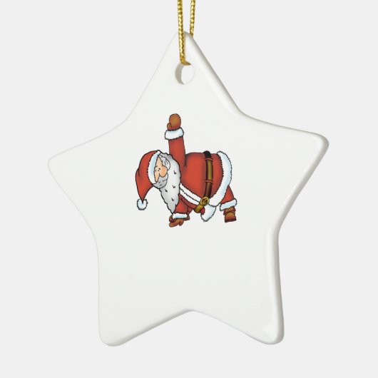 Santa Yoga - kerstontwerp met een Yoga Santa Keramisch Ornament (Links)