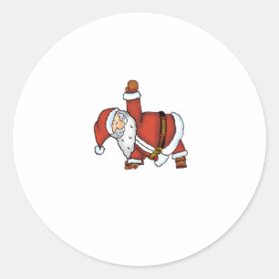 Santa Yoga - Kerstontwerp met een Yoga Santa Ronde Sticker