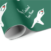 Santa yoga meester grappige kerstvakantie cadeaupapier (Rol Hoek)