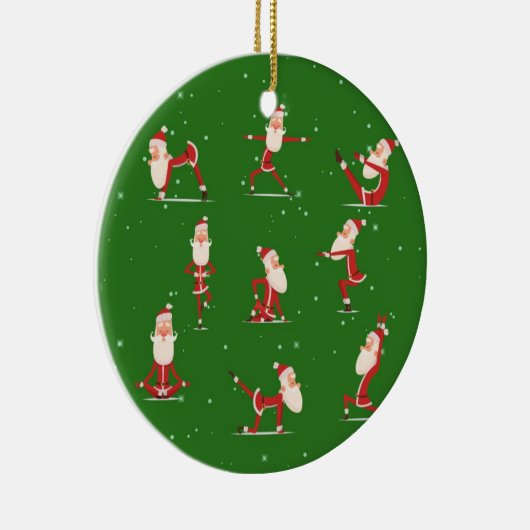 Santa Yoga Poses Keramisch Ornament (Rechts)