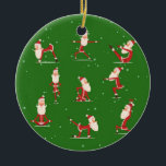 Santa Yoga Poses Keramisch Ornament<br><div class="desc">Santa Yoga Poses Ornament is een speelse en bezielde aanvulling op uw vakantie-inrichting, het samenvoegen van de joviale essentie van de Kerstman met het plezier en de balans van yoga. Dit unieke ornament brengt een vleugje vrolijkheid en mindfulness naar uw feestelijke feesten. Hang dit ornament aan je boompje om je...</div>