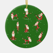 Santa Yoga Poses Keramisch Ornament (Voorkant)