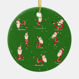 Santa Yoga Poses Keramisch Ornament