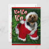 Santa Yorkie-Briefkaart Feestdagenkaart (Voorkant / Achterkant)