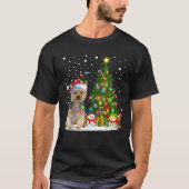 Santa Yorkie Dog Xmas Tree Lighting Yorkie Christm T-shirt (Voorkant)