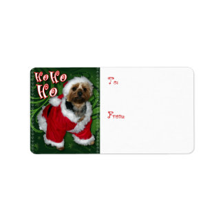 Santa Yorkie Gift Label