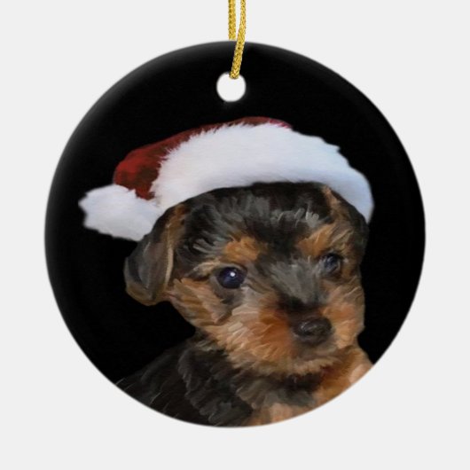 Santa Yorkie Ornament (Voorkant)