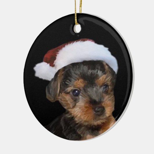Santa Yorkie Ornament (Links)