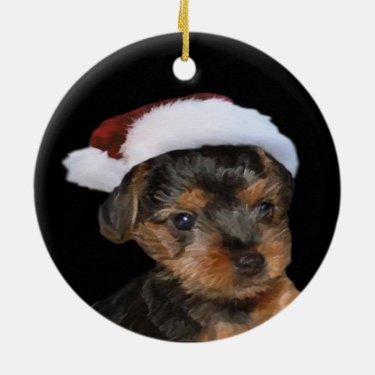 Santa Yorkie Ornament (Achterkant)