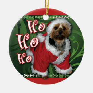 Santa Yorkie Ornament
