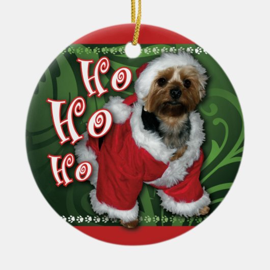 Santa Yorkie Ornament (Voorkant)