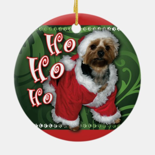 Santa Yorkie Ornament (Achterkant)