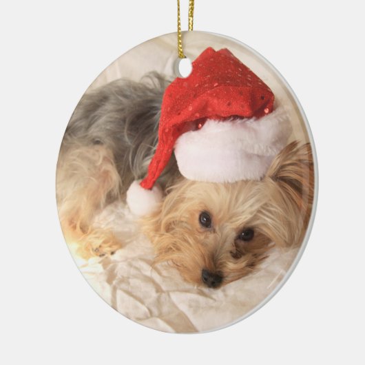 Santa Yorkie Ornament (Links)