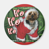 Santa Yorkie ronde magneet (Voorkant)