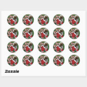 Santa Yorkie Ronde Sticker (Vel)