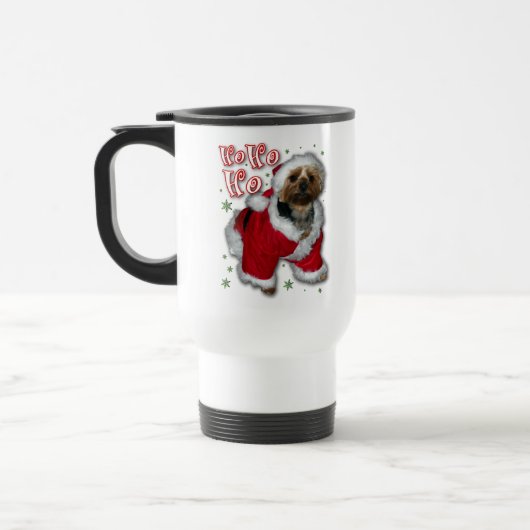 Santa Yorkie Travel Mug Reisbeker (Links)