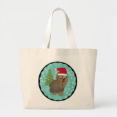 Santa Yorkshire Terrier Grote Tote Bag (Voorkant)